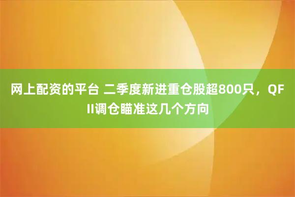 网上配资的平台 二季度新进重仓股超800只，QFII调仓瞄准这几个方向
